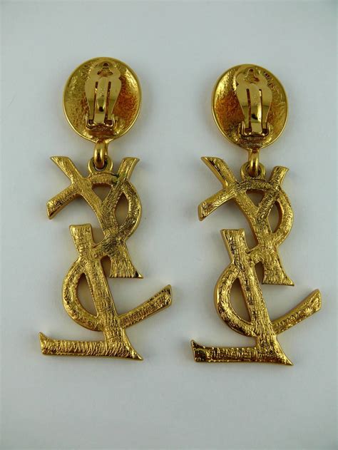 earrings yves saint laurent|ysl logo earrings.